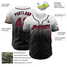 Load image into Gallery viewer, Custom White Crimson-Black Authentic Fade Fashion Baseball Jersey