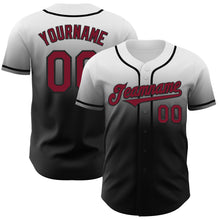 Load image into Gallery viewer, Custom White Crimson-Black Authentic Fade Fashion Baseball Jersey
