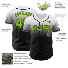 Load image into Gallery viewer, Custom White Neon Green-Black Authentic Fade Fashion Baseball Jersey