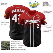 Load image into Gallery viewer, Custom Red Black-Gray Authentic Fade Fashion Baseball Jersey