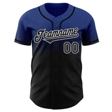Load image into Gallery viewer, Custom Royal Black-White Authentic Fade Fashion Baseball Jersey