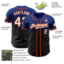 Load image into Gallery viewer, Custom Royal Black-Orange Authentic Fade Fashion Baseball Jersey