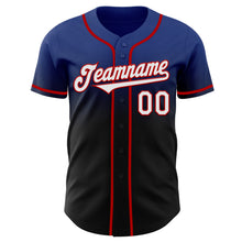 Load image into Gallery viewer, Custom Royal Black-Red Authentic Fade Fashion Baseball Jersey