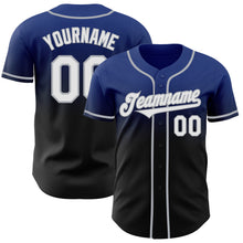 Load image into Gallery viewer, Custom Royal Black-Gray Authentic Fade Fashion Baseball Jersey