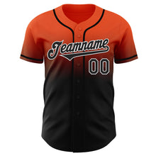 Load image into Gallery viewer, Custom Orange Black-White Authentic Fade Fashion Baseball Jersey
