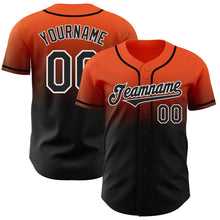 Load image into Gallery viewer, Custom Orange Black-White Authentic Fade Fashion Baseball Jersey