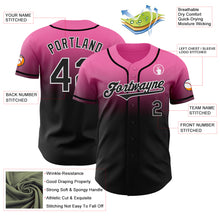Load image into Gallery viewer, Custom Pink Black-White Authentic Fade Fashion Baseball Jersey