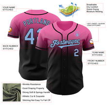 Load image into Gallery viewer, Custom Pink Light Blue-Black Authentic Fade Fashion Baseball Jersey