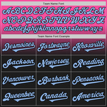 Load image into Gallery viewer, Custom Pink Light Blue-Black Authentic Fade Fashion Baseball Jersey