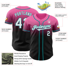 Load image into Gallery viewer, Custom Pink Black-Teal Authentic Fade Fashion Baseball Jersey