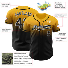 Load image into Gallery viewer, Custom Gold Black-White Authentic Fade Fashion Baseball Jersey