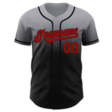 Load image into Gallery viewer, Custom Gray Red-Black Authentic Fade Fashion Baseball Jersey