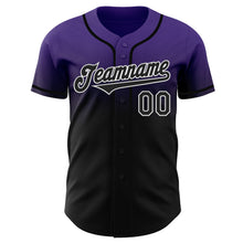 Load image into Gallery viewer, Custom Purple Black-White Authentic Fade Fashion Baseball Jersey