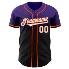 Load image into Gallery viewer, Custom Purple Black-Orange Authentic Fade Fashion Baseball Jersey