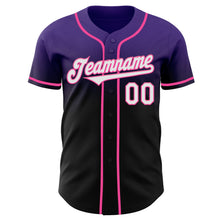 Load image into Gallery viewer, Custom Purple Black-Pink Authentic Fade Fashion Baseball Jersey
