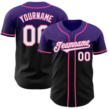 Load image into Gallery viewer, Custom Purple Black-Pink Authentic Fade Fashion Baseball Jersey