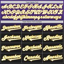 Load image into Gallery viewer, Custom Purple Black-Gold Authentic Fade Fashion Baseball Jersey