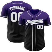 Load image into Gallery viewer, Custom Purple Black-Gray Authentic Fade Fashion Baseball Jersey