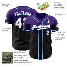 Load image into Gallery viewer, Custom Purple Black-Light Blue Authentic Fade Fashion Baseball Jersey