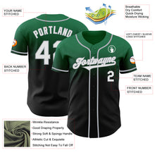 Load image into Gallery viewer, Custom Kelly Green Black-Gray Authentic Fade Fashion Baseball Jersey