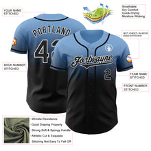 Load image into Gallery viewer, Custom Light Blue Black-White Authentic Fade Fashion Baseball Jersey