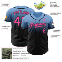 Load image into Gallery viewer, Custom Light Blue Pink-Black Authentic Fade Fashion Baseball Jersey