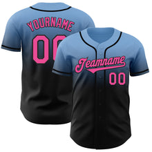 Load image into Gallery viewer, Custom Light Blue Pink-Black Authentic Fade Fashion Baseball Jersey