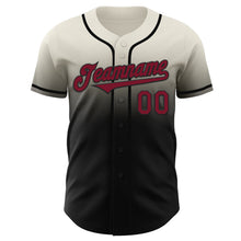 Load image into Gallery viewer, Custom Cream Crimson-Black Authentic Fade Fashion Baseball Jersey