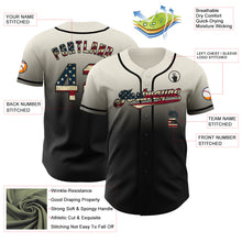 Load image into Gallery viewer, Custom Cream Vintage USA Flag-Black Authentic Fade Fashion Baseball Jersey
