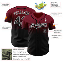 Load image into Gallery viewer, Custom Crimson Black-White Authentic Fade Fashion Baseball Jersey