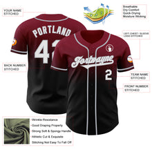 Load image into Gallery viewer, Custom Crimson Black-Gray Authentic Fade Fashion Baseball Jersey