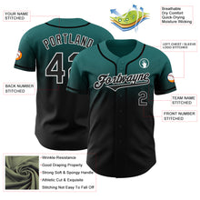 Load image into Gallery viewer, Custom Teal Black-White Authentic Fade Fashion Baseball Jersey