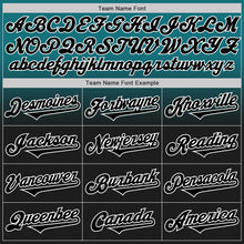 Load image into Gallery viewer, Custom Teal Black-White Authentic Fade Fashion Baseball Jersey