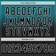 Load image into Gallery viewer, Custom Teal Black-White Authentic Fade Fashion Baseball Jersey