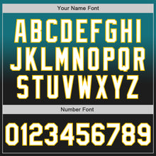 Load image into Gallery viewer, Custom Teal Black-Yellow Authentic Fade Fashion Baseball Jersey