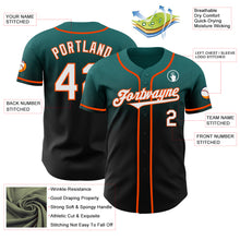 Load image into Gallery viewer, Custom Teal Black-Orange Authentic Fade Fashion Baseball Jersey