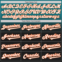 Load image into Gallery viewer, Custom Teal Black-Orange Authentic Fade Fashion Baseball Jersey