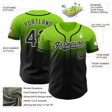 Load image into Gallery viewer, Custom Neon Green Black-White Authentic Fade Fashion Baseball Jersey