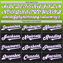 Load image into Gallery viewer, Custom Neon Green Black-Purple Authentic Fade Fashion Baseball Jersey