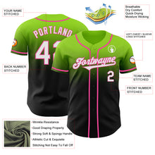 Load image into Gallery viewer, Custom Neon Green Black-Pink Authentic Fade Fashion Baseball Jersey