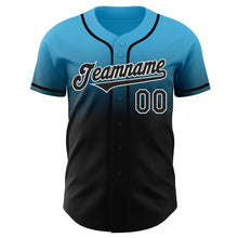 Load image into Gallery viewer, Custom Sky Blue Black-White Authentic Fade Fashion Baseball Jersey