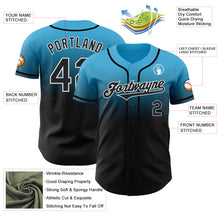 Load image into Gallery viewer, Custom Sky Blue Black-White Authentic Fade Fashion Baseball Jersey