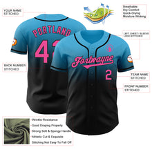 Load image into Gallery viewer, Custom Sky Blue Pink-Black Authentic Fade Fashion Baseball Jersey