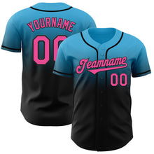 Load image into Gallery viewer, Custom Sky Blue Pink-Black Authentic Fade Fashion Baseball Jersey