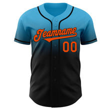 Load image into Gallery viewer, Custom Sky Blue Orange-Black Authentic Fade Fashion Baseball Jersey