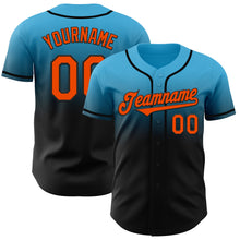 Load image into Gallery viewer, Custom Sky Blue Orange-Black Authentic Fade Fashion Baseball Jersey