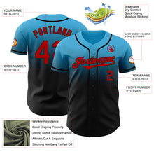 Load image into Gallery viewer, Custom Sky Blue Red-Black Authentic Fade Fashion Baseball Jersey