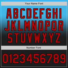 Load image into Gallery viewer, Custom Sky Blue Red-Black Authentic Fade Fashion Baseball Jersey