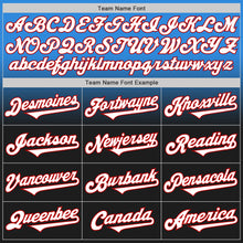 Load image into Gallery viewer, Custom Electric Blue Black-Red Authentic Fade Fashion Baseball Jersey