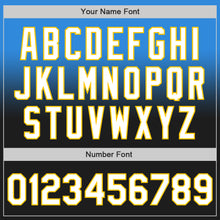 Load image into Gallery viewer, Custom Electric Blue Black-Yellow Authentic Fade Fashion Baseball Jersey